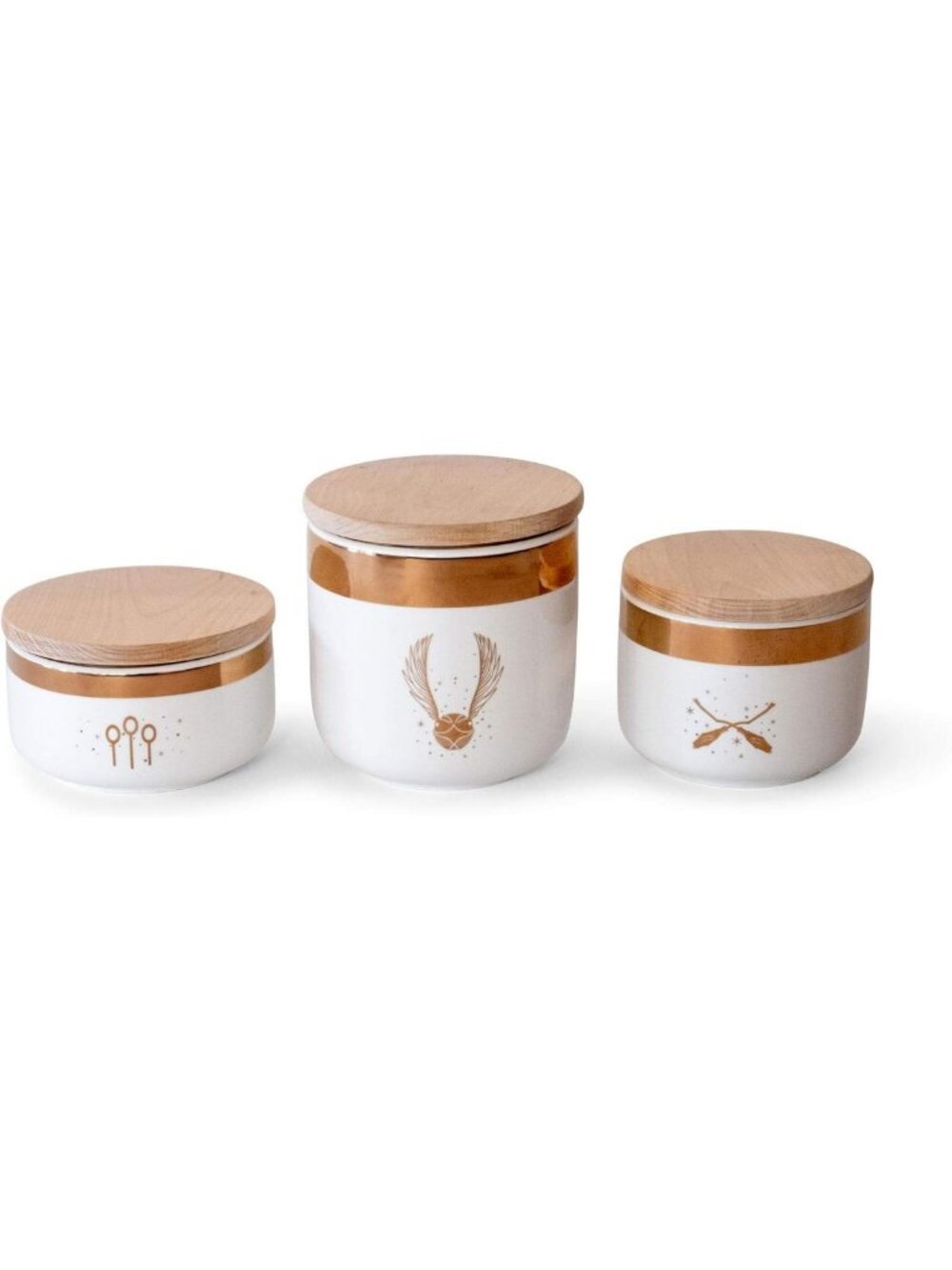 Quidditch Ceramic Storage Jars Set of 3 | Food Canisters for Cookies, Candy